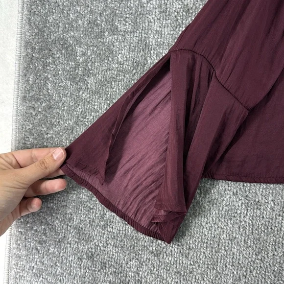 NWT Belle Sky Long Sleeve Cold Shoulder Purple Blouse Top Womens Size M Ruffles - Picture 8 of 11